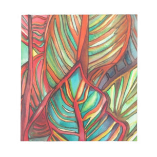 Bloc-note Orange Canna feuille aquarelle art original
