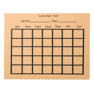 Bloc-note Orange du tableau calendrier