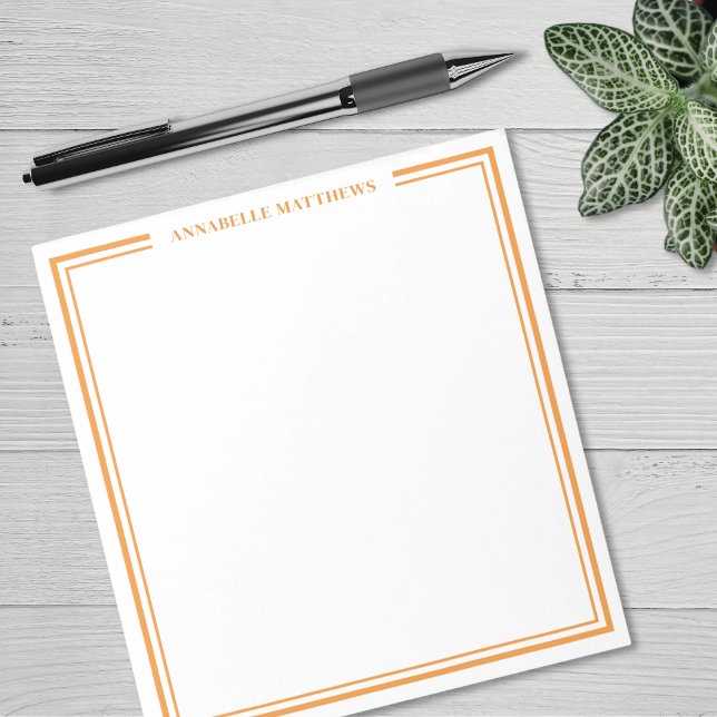 Bloc-note Orange Minimalist Monogram (Orange Minimalist Monogram Notepad)
