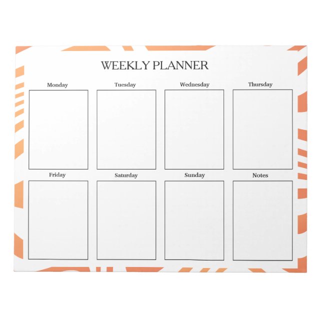 Bloc-note Orange Weekly Planner personnalisé (Devant)