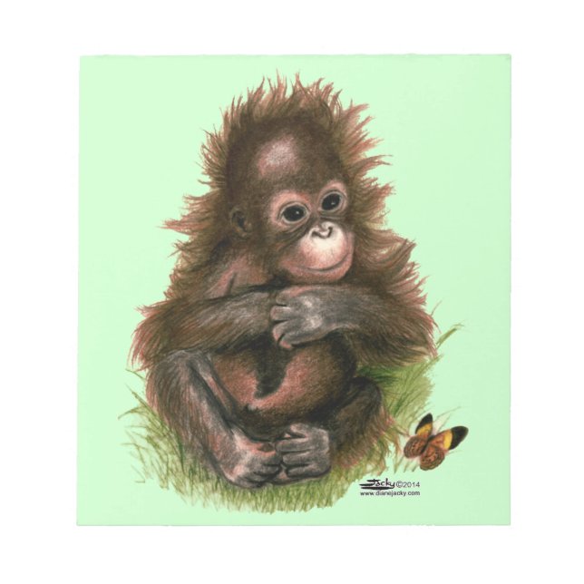 Bloc-note Orangutan Baby and Butterfly (Devant)
