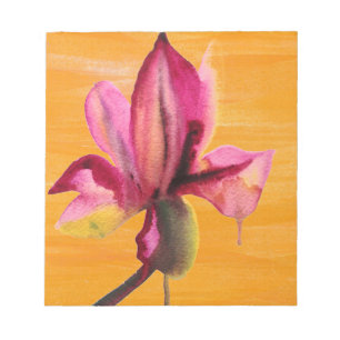 Bloc-note Orchidée violette couleur orange pop art fleur