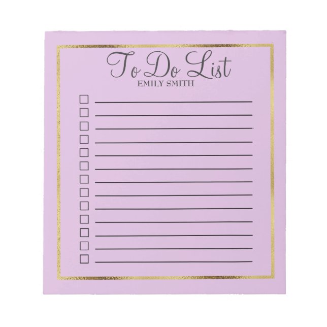 Bloc-note Ordinateur portable Lavender et Gold personnalisés (Devant)