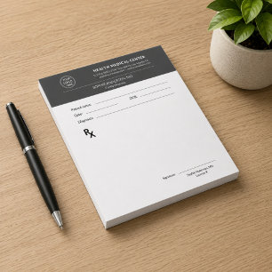 Bloc-note Ordonnance de médecin de clinique médicale gris