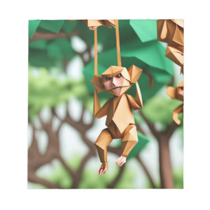 Bloc-note Origami Art - Mauvais Mal : Singe Joueur