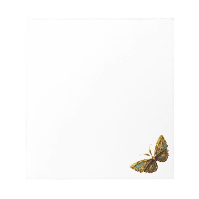 Bloc-note Ornate Gold & Papillon Turquoise (Devant)