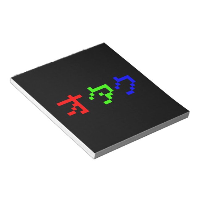 Bloc-note OTAKU 8 bits Pixel japonais Katakana (Incliné)