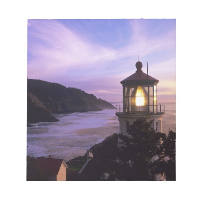 Bloc-note OU, Côte de l'Oregon, phare de Heceta Head, sur (Devant)