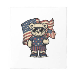 Bloc-note Ours en peluche patriotique vintage manches gravur