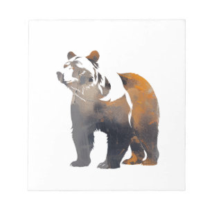 Bloc-note Ours Grizzly Faune Style Silhouette