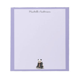 Bloc-note Ours Panda Mignon Branché Personnalisé Violet
