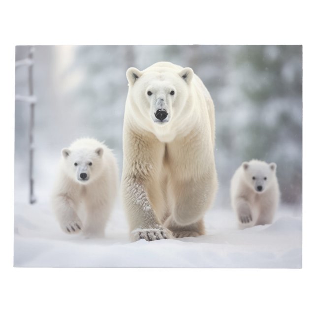 Bloc-note Ours polaire Famille animal errant (Devant)