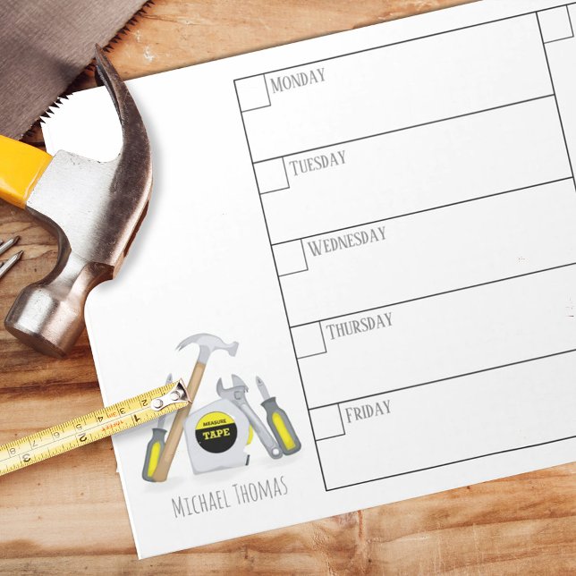 Bloc-note Outils simples modernes Calendrier hebdomadaire mi (Créateur téléchargé)
