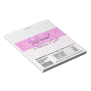 Bloc-note Pack de Baby shower Candy Bar Wrapper Party Favori