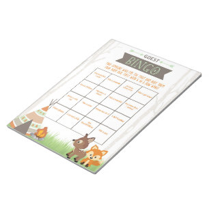 Bloc-note Pack de jeu Baby shower de camping de bingo de boi