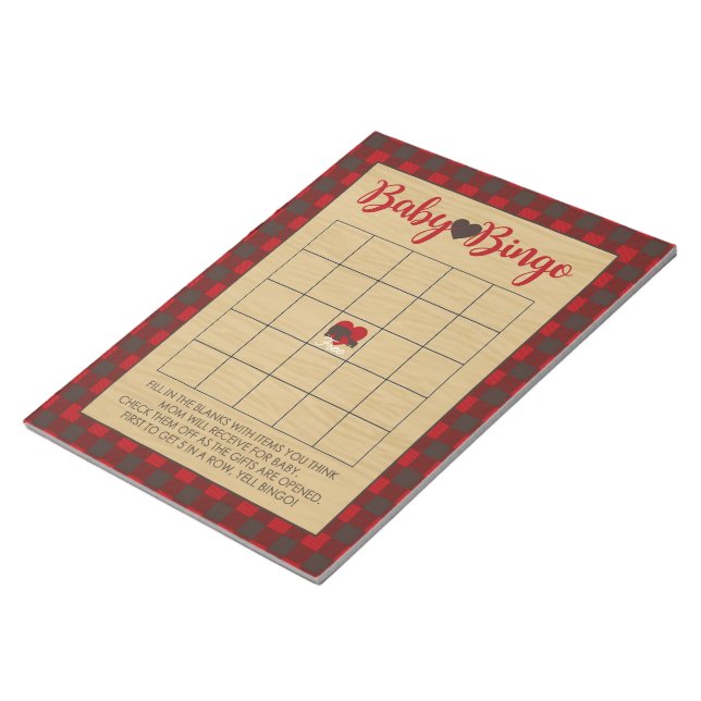 Bloc-note Pack de jeu de Baby shower Red Flannel (Incliné)