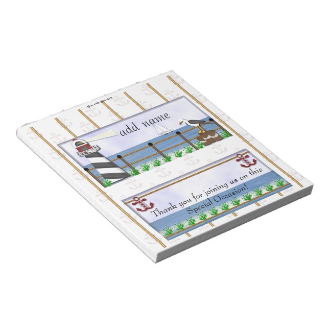 Bloc-note Pack de Nautical Party Candy Bar Wrapper Favoriser (Incliné)