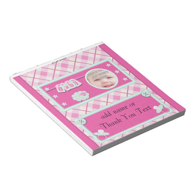 Bloc-note Pack of Pink Baptism Candy Bar Wrapper Party Favor (Incliné)