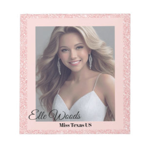 Bloc-note Pad autographe rose rose Glitz