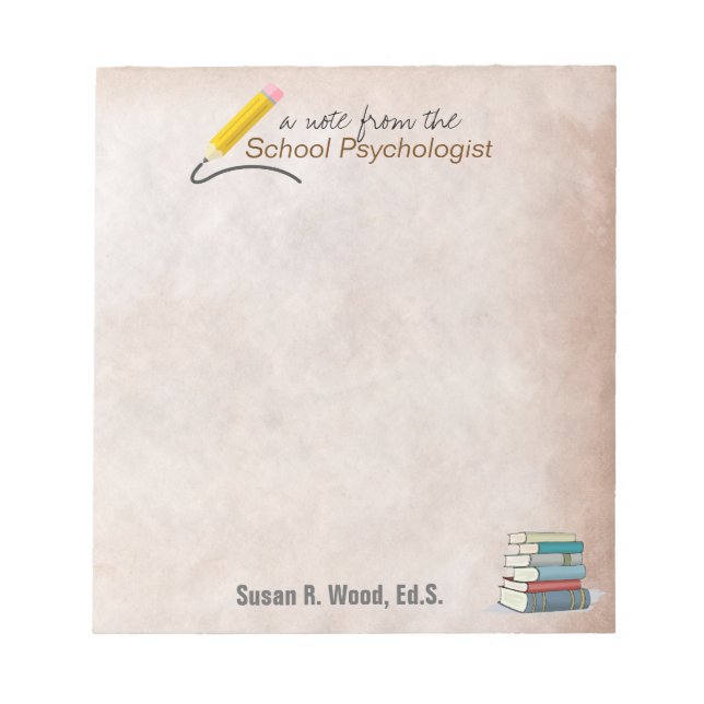Bloc-note Pad de la note de parachutisme psychologue scolair (Devant)