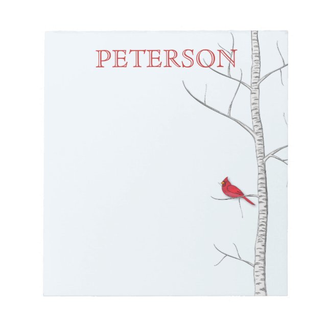 Bloc-note Pad de note d'arbre de bouleau d'hiver (Devant)