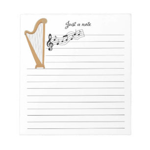 Bloc-note Pad de note de la Harpe d'or