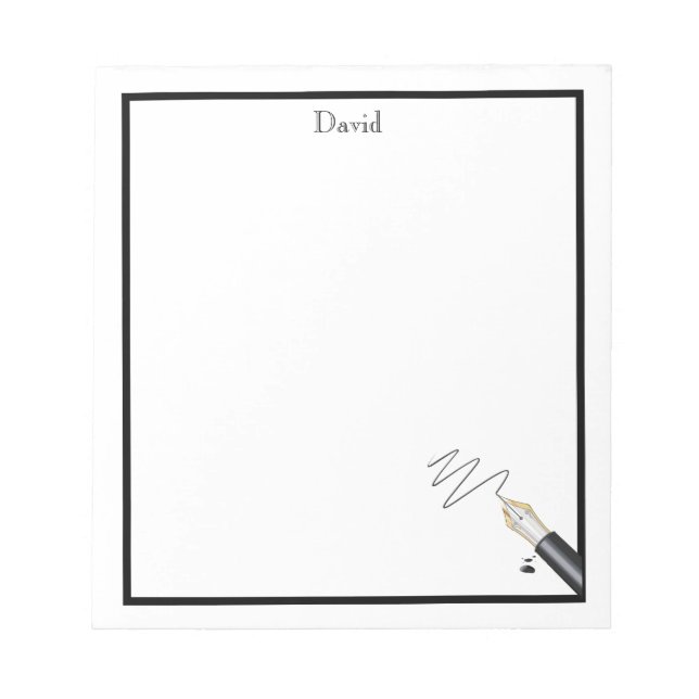 Bloc-note Pad de note de stylo monogramme (Devant)