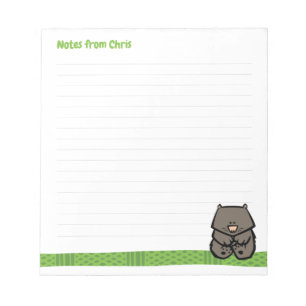 Bloc-note Pad de note Wombat Wildlife