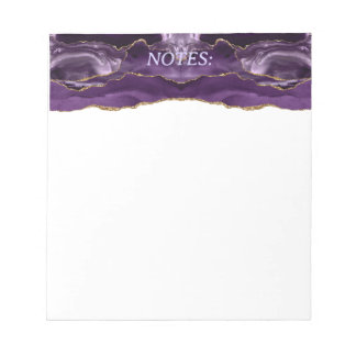 Bloc-note Pad de notes personnalisées avec Agate de violet e