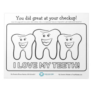 Bloc-note Page de coloriage dentaire pour enfants