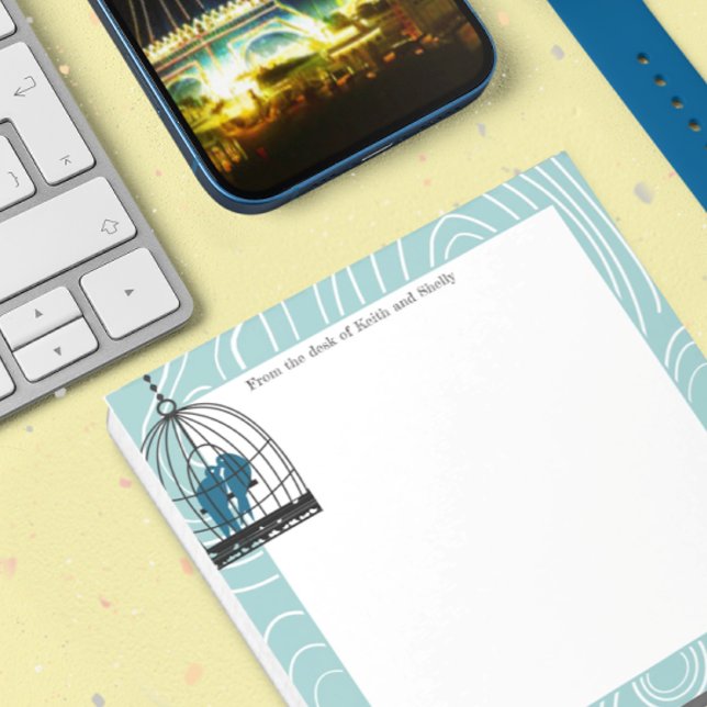 Bloc-note Page ou artisanat turquoise Kisser Inséparables (Créateur téléchargé)