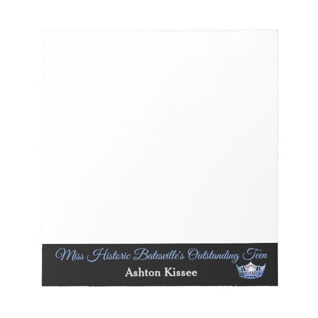 Bloc-note Pageant de style Miss America Pageant Crown Autogr (Devant)