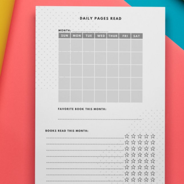 Bloc-note Pages de livres mensuelles simples et modernes Lir (Créateur téléchargé)
