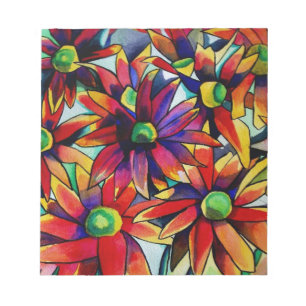 Bloc-note Paille marguerite art fleur sauvage multicolore