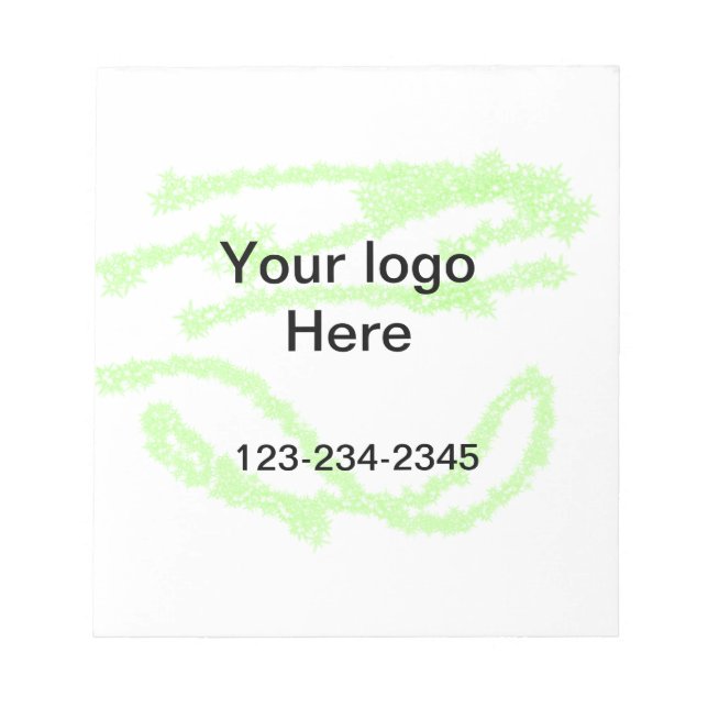 Bloc-note Pailleté vert simple ajoutez votre logo numéro  (Devant)