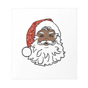 Bloc-note paillettes noir santa claus
