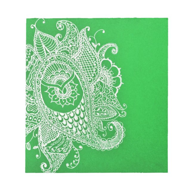 Bloc-note Paisley vert (Devant)