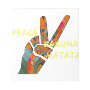 Bloc-note Paix dehors : panneau Vibes de Hakuna Matata
