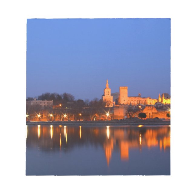 Bloc-note Palais des Papes à Avignon et le Rhône à (Devant)