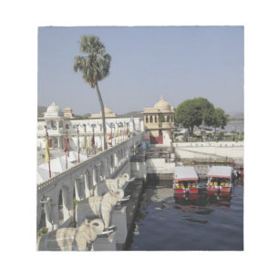 Bloc-note Palais Jag Mindar, lac Pichola, Udaipur, Inde.