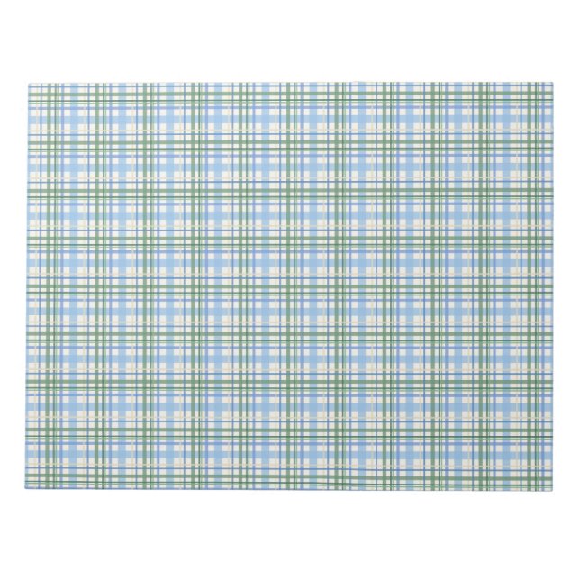 Bloc-note Pale Bleu Vert Plaid Carte Enveloppe Liner (Devant)