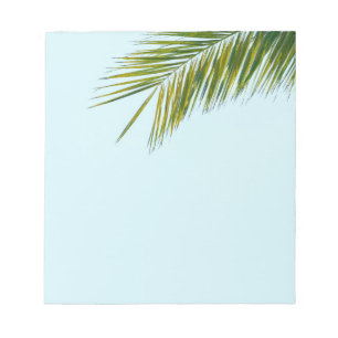 Bloc-note Palmier Vert Tropical sur Fond Bleu Clair