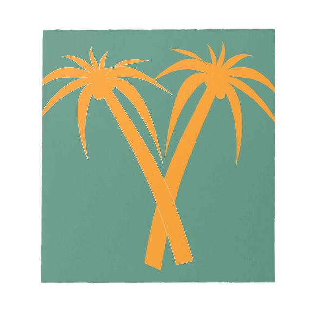 Bloc-note Palmiers tropicaux orange été (Devant)