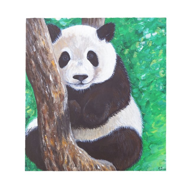 Bloc-note Panda dans une peinture d'arbre (Devant)