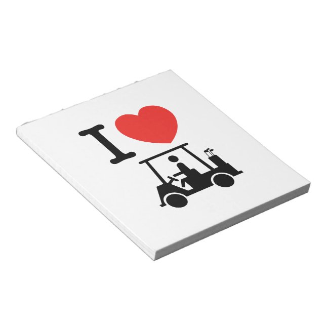 Bloc-note Panier de golf I Heart (Love) (Incliné)
