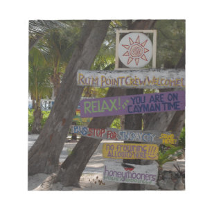 Bloc-note Panneau de signalisation Rum Point Grand Cayman