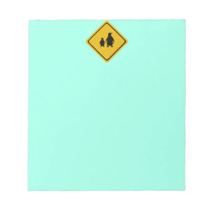 Bloc-note panneau routier de pingouin