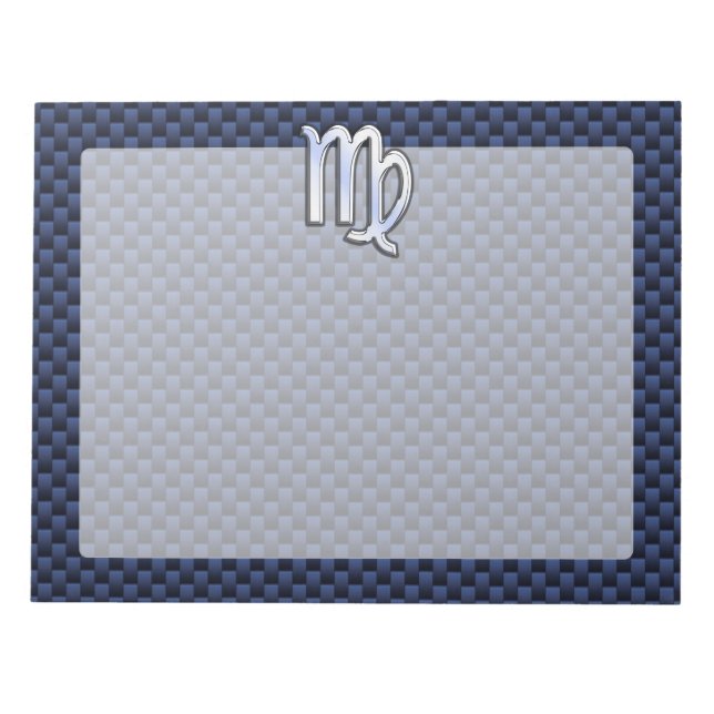 Bloc-note Panneau Virgo Zodiac couleur carbone bleu marine (Devant)