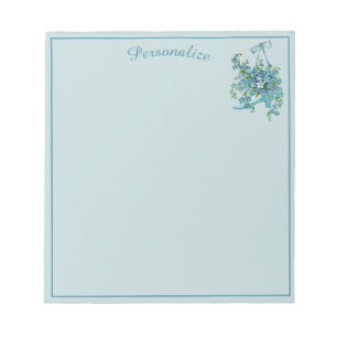 Bloc-note Pansies bleues vintages en chaussure victorienne P