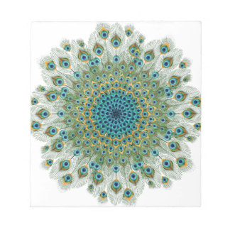 Bloc-note Paon mâle mandala coloré